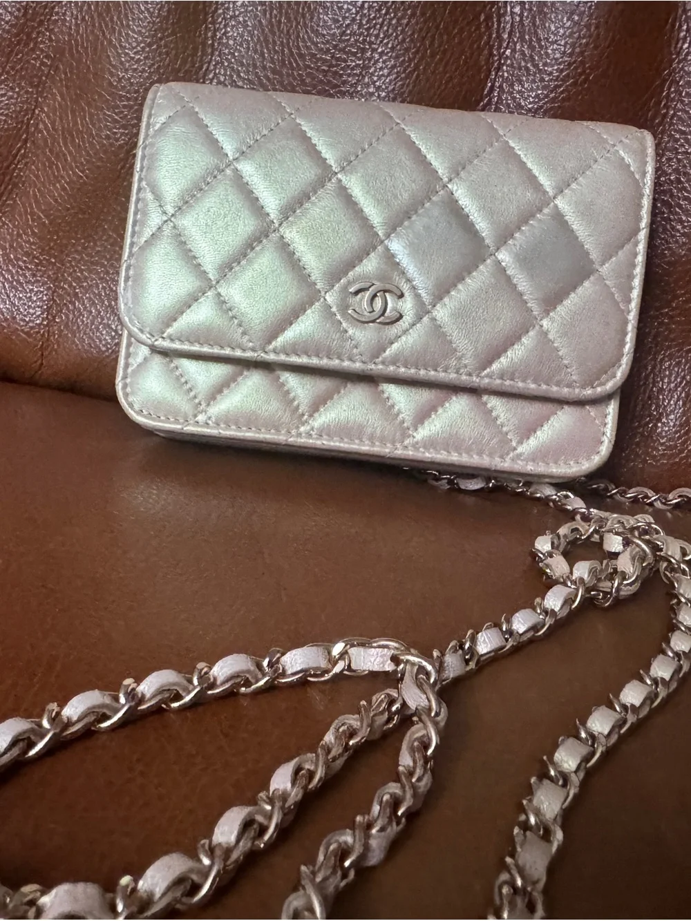CHANEL iridescent quilted